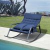 Rocking Lounge Chair,Armchair Rocker with Pillow and Cushion,for Living Room, Bedroom,Navy Blue - 2 Person