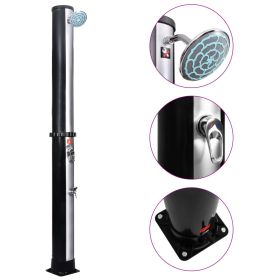 Outdoor Solar Shower with Shower Head and Faucet 10.6 gal - Black