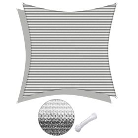 16'x16' Square Sun Shade Sail/ Gray+White - As Picture