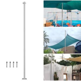 10ft Sun Sail Pole Post Silver - LA01