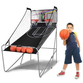 Indoor Double Electronic Basketball Game with 4 Balls - as show