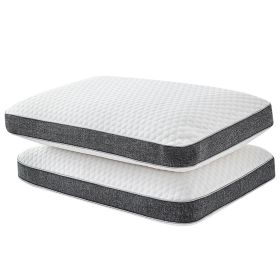 2 x Memory Foam Bed Pillow Orthopedic Neck Support Washable Cover Hypoallergenic - 2
