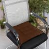 4Pcs Chair Cushion Pads Pillow Soft Tie On Square Sitting Mats For Home Office Car Sitting Travel - Brown