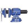 5" Multi-jaw Rotating Bench Vise ,Multipurpose Vise Bench,360-Degree Rotation Clamp on Vise with Swivel Base and Head ,5inch blue - as Pic