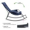 Rocking Lounge Chair,Armchair Rocker with Pillow and Cushion,for Living Room, Bedroom,Navy Blue - 1 Person