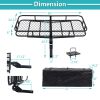 60" x 24" x 6" Hitched Mounted Folding Cargo Basket with a 500 lb Capacity for Car SUV Truck Trailer, Black - 60" x 24" x 6"