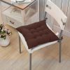 4Pcs Chair Cushion Pads Pillow Soft Tie On Square Sitting Mats For Home Office Car Sitting Travel - Brown