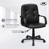 Ergonomic Office Chair with 360-degree Wheels - Black