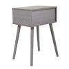 Nightstand, Modern End Table with Drawer, Wooden Side Table for Living Room and Bedroom, Home Furniture - cement gray 2 pcs
