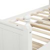 Twin Size Wood Daybed with Twin Size Trundle - White