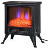 Electric Fireplace Heater LED Flame Fireplace Stove BLACK-AS - as picture