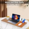 3-in-1 Multi-Functional Mouse Pad With Phone Holder, Ultra Smooth PU Leather Mouse Pad With Non-Slip Base - Dark Brown