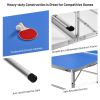 60 Inch Portable Tennis Ping Pong Folding Table with Accessories - Blue