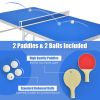 60 Inch Portable Tennis Ping Pong Folding Table with Accessories - Blue