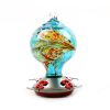 Hummingbird Feeder for Outdoors Hand Blown Colorful Glass Feeder with Ant Moat Gardening Supplies Bird Feeder Ant Proof - b