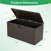 105 Gallon All Weather Large Deck Box Lockable Storage Container - brown