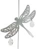 Dragonfly Hanging Hook for Wind Chimes, Bird Feeders, Plants, Memorial Garden - Silver Dragonfly with Crystal Prisms by Weathered Raindrop - Default T