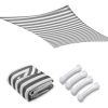 16'x16' Square Sun Shade Sail/ Gray+White - As Picture