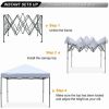 10' x 10' Pop up Canopy Tent Instant Waterproof Folding Tent with 4 Sandbags, White - White