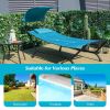 Patio Hanging Chaise Lounge Chair with Canopy Cushion Pillow and Storage Bag - Navy