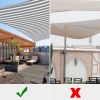 16'x16' Square Sun Shade Sail/ Gray+White - As Picture