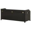 Patio Storage Bench 47.2" Poly Rattan Black - Black
