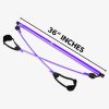 2 Latex Exercise Resistance Band - 2-Section Sticks - All-in-one Strength Weights Equipment for Body Fitness Squat Yoga  - purple