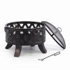 26" Wood Burning Outdoor Fire Pit - black