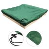Sandbox Cover, Square Protective Cover for Sand and Toys Away from Dust and Rain, Sandbox Canopy with Drawstring - Green - 120*120cm