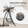 3-Seat Patio Swing Chair, Outdoor Porch Swing with Adjustable Canopy and Durable Steel Frame, Patio Swing Glider for Garden, Deck, Porch, Backyard - a