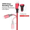 3 In 1 USB Cable For IPhone XS Max XR X 8 7 Charging Charger Micro USB Cable For Android USB TypeC Mobile Phone Cables - Red