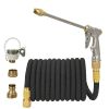 1pc High Pressure Thickened Car Washing Hose; Garden Water Pipe Metal Water Gun Nozzle; Retractable Water Hose Car Washing Tool Set - 75FT-22.5m Exten