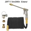 1pc High Pressure Thickened Car Washing Hose; Garden Water Pipe Metal Water Gun Nozzle; Retractable Water Hose Car Washing Tool Set - 75FT-22.5m Exten