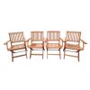 Foldable Patio Dining Set, 4 Folding Chairs, Indoor and outdoor universal, Teak - Teak