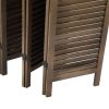 Sycamore wood 8 Panel Screen Folding Louvered Room Divider - brown