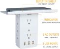 Bosonshop Wall Outlet Extender-2 Pack Surge Protector Multifunctional Outlet Wall Plug with 3 USB Ports(3.4A Total), 8 AC Outlets, Removable Outlet Sh