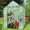 8 shelves Mini Walk In Greenhouse Outdoor Gardening Plant Green House - green