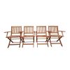 Foldable Patio Dining Set, 4 Folding Chairs, Indoor and outdoor universal, Teak - Teak