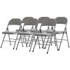 6pcs Elegant Foldable Iron & PVC Chairs for Convention & Exhibition Gray - as picture