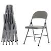 6pcs Elegant Foldable Iron & PVC Chairs for Convention & Exhibition Gray - as picture