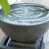 44.5" Polyresin Gray Zen Bowl Water Fountain, Outdoor Bird Feeder /Bath Fountains, Relaxing Water Feature for Garden Lawn Backyard Porch - as Pic