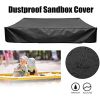 Sandbox Cover, Square Protective Cover for Sand and Toys Away from Dust and Rain, Sandbox Canopy with Drawstring - Black - 180*180cm