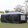 10'x20' Outdoor Party Tent with 6 Removable Sidewalls, Waterproof Canopy Patio Wedding Gazebo, Black - as picture