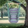 Free shipping Distinctive Cotton Canvas Hanging Rope Chair with Pillows Green YJ - Blue