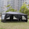 10'x20' Outdoor Party Tent with 6 Removable Sidewalls, Waterproof Canopy Patio Wedding Gazebo, Black - as picture