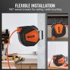 VEVOR Retractable Air Hose Reel, 3/8 IN x 50 FT Hybrid Air Hose Max 300PSI, Air Compressor Hose Reel with 5 ft Lead in, Ceiling / Wall Mount Enclosed