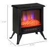 Electric Fireplace Heater LED Flame Fireplace Stove BLACK-AS - as picture