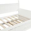 Twin Size Wood Daybed with Twin Size Trundle - White