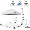 10' x 10' Pop up Canopy Tent Instant Waterproof Folding Tent with 4 Sandbags, White - White