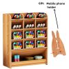 1pc Wooden Desk Organizer, Multi-Functional DIY Pen Holder, Pen Organizer For Desk, Desktop Stationary, Easy Assembly, Home Office Art Supplies Organi